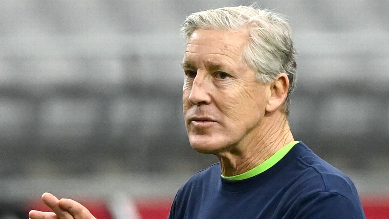 Coach Pete Carroll says he doesn’t see the Seattle Seahawks trading in QB before the start of the 2022 season