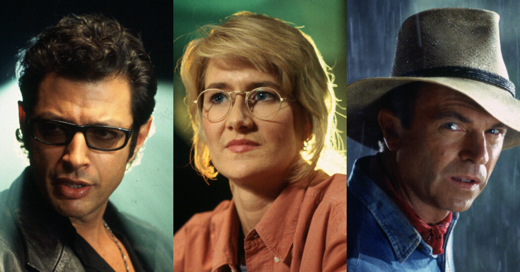 Laura Dern, Jeff Goldblum and Sam Neill in their “Jurassic” interview