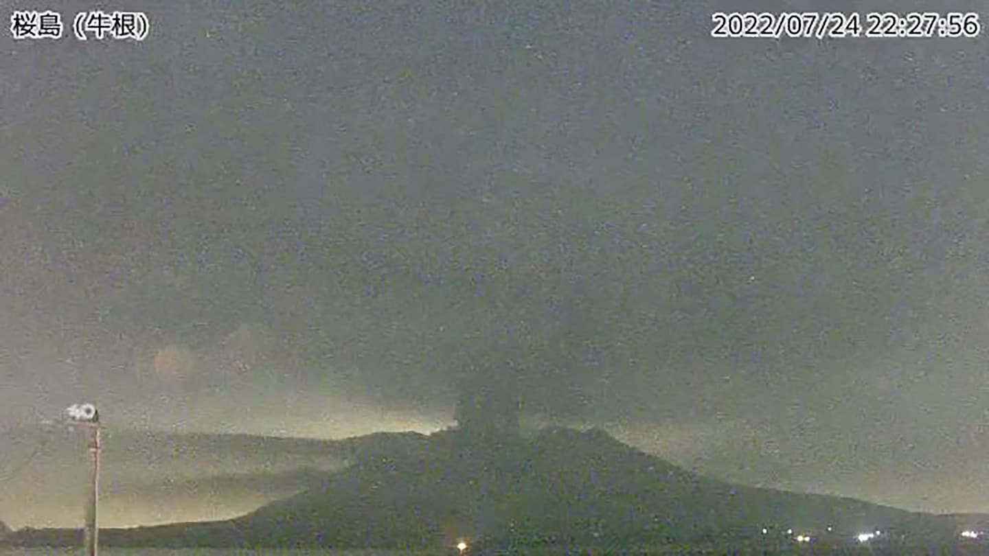 Sakurajima volcano eruption, western Japan