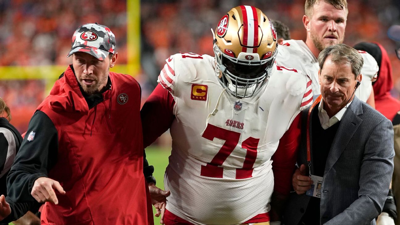 San Francisco 49ers’ Trent Williams and Aziz El Shaer deal with multiweek injuries