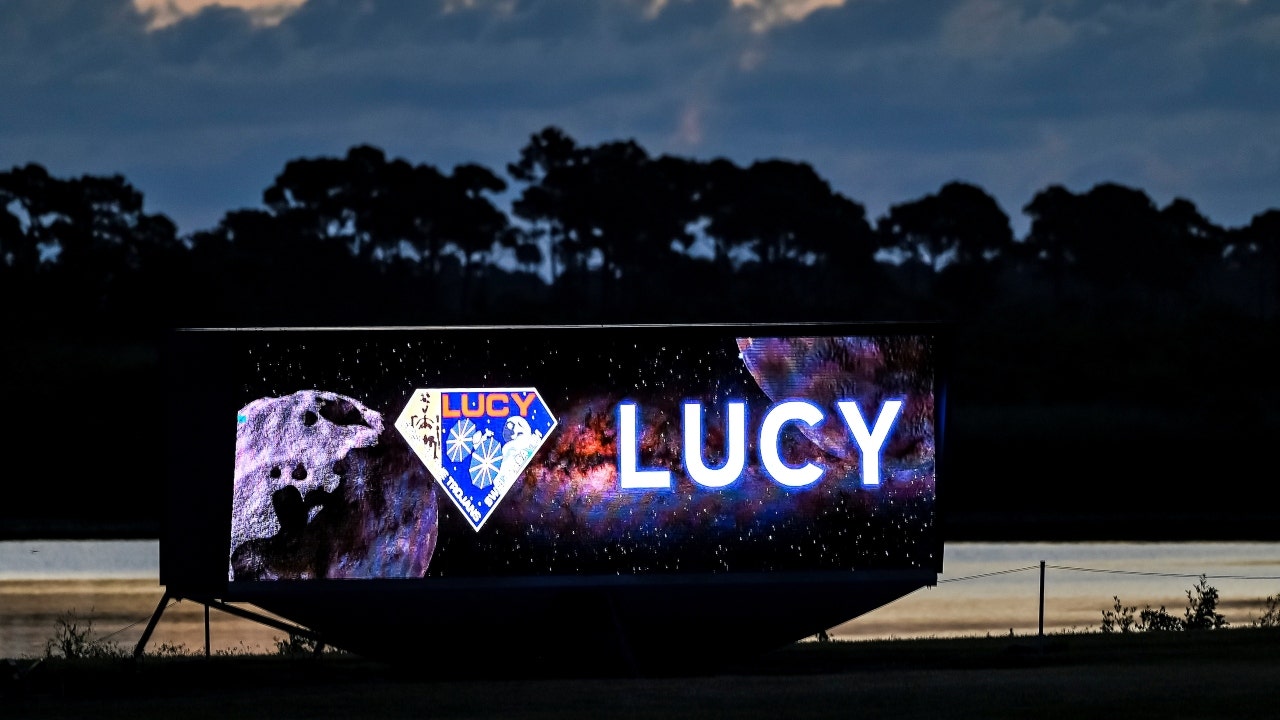 NASA’s Lucy spacecraft flies above Earth on the first anniversary of its launch on a mission to explore Jupiter