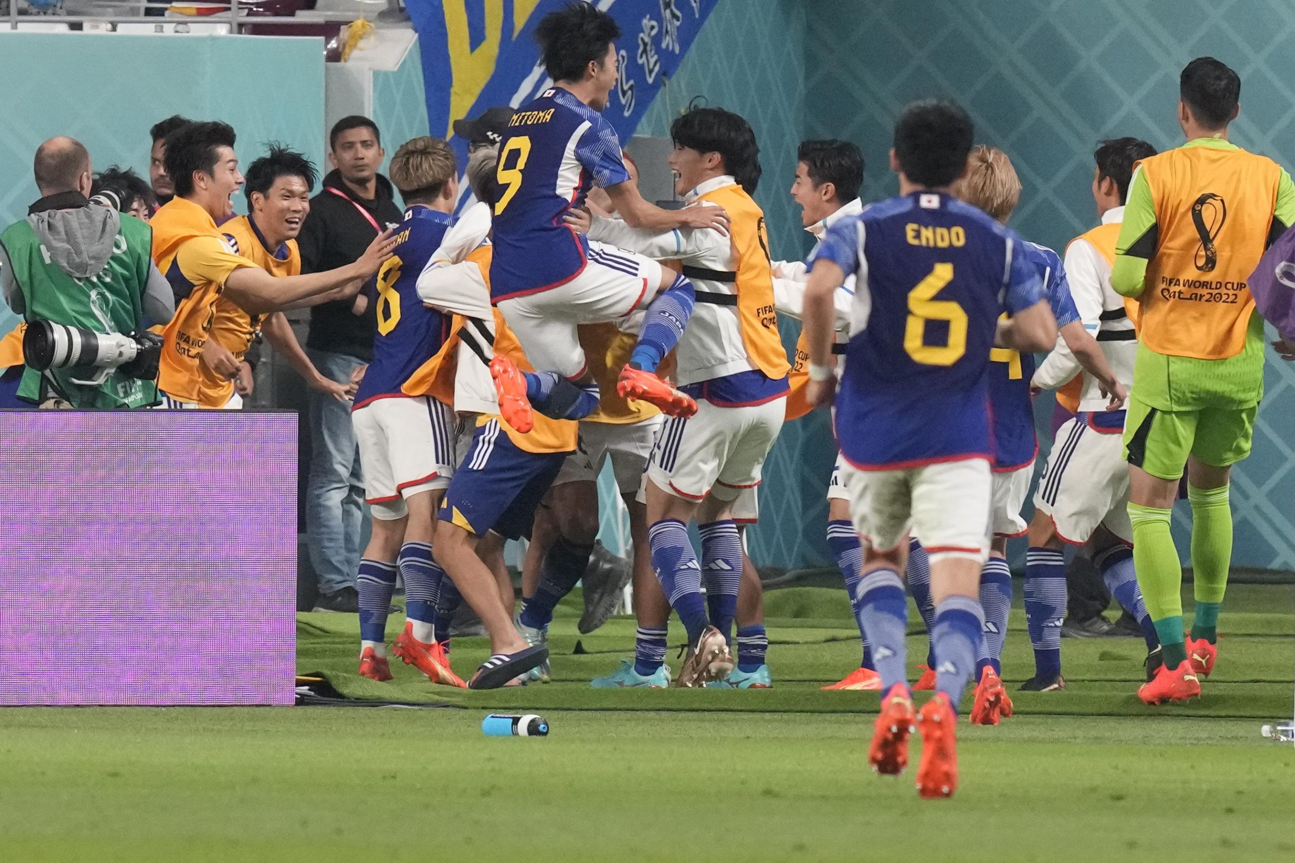 Japan scored two late goals to beat Germany 2-1 in the World Cup