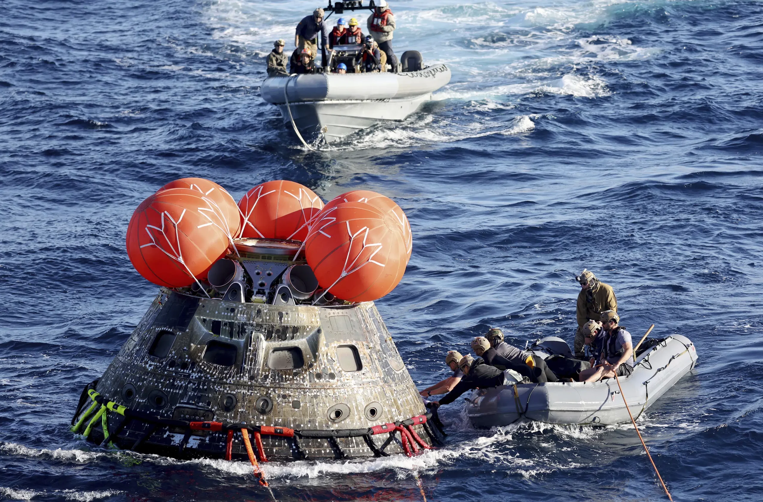 NASA’s Orion capsule safely launches from the moon, testing aces